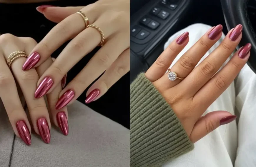 red nails acrylic
